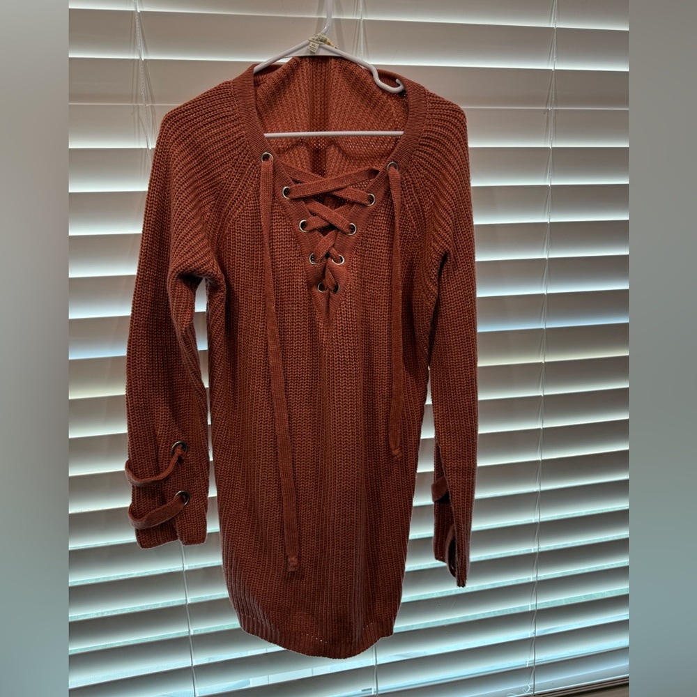 front tie sweater